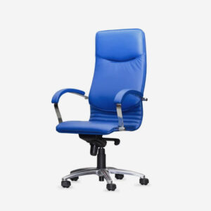 Blue leather office chair