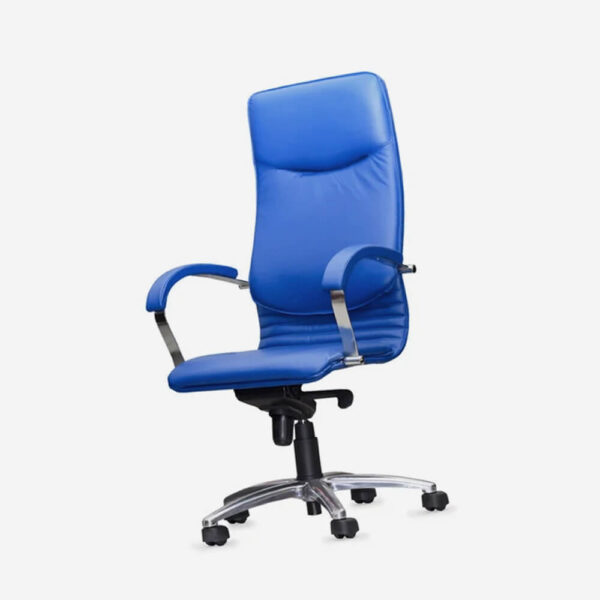 Blue leather office chair - immagine 3