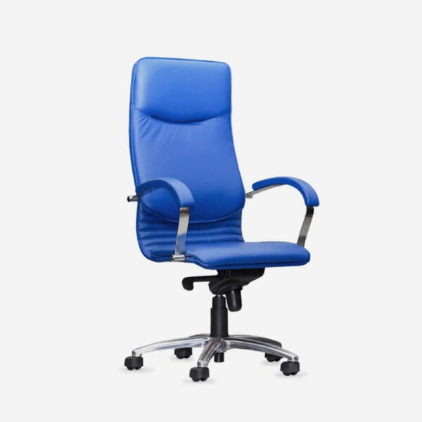Blue leather office chair - immagine 4